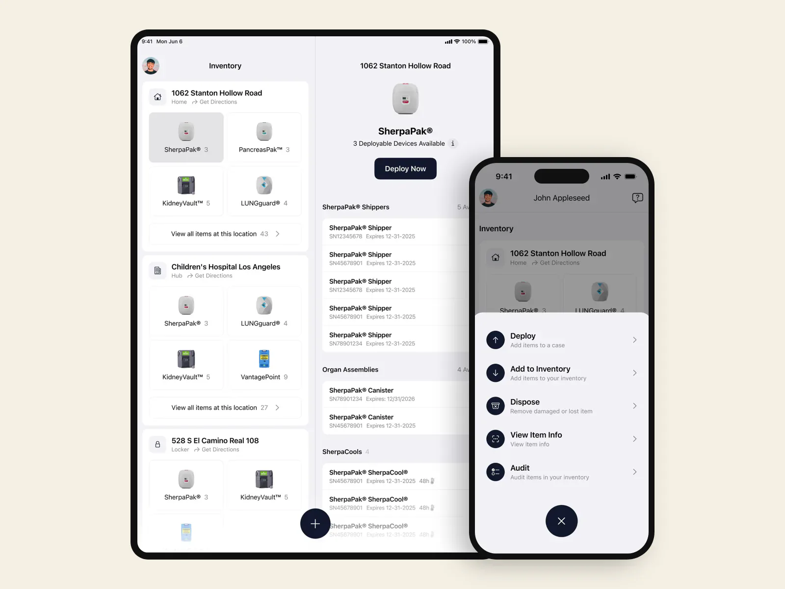 Inventory, built for Paragonix Technologies Inc.